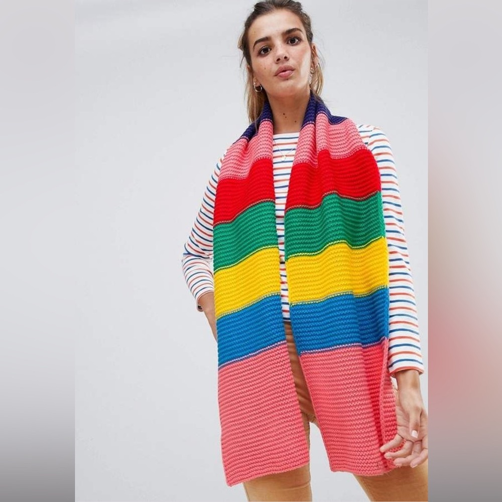 Brave Soul Rainbow Knit Scarf